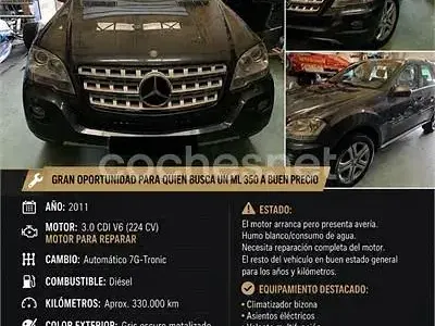 Usado Mercedes ML350 224 CV (164 kW) 2011 Gris / plata SUV