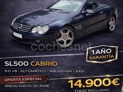 Azul Usado 2002 Mercedes SL500 Descapotable | 14.900 € (Buen precio)