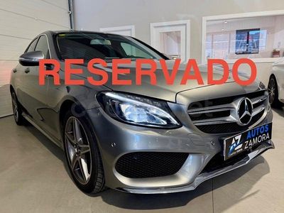 Usado Mercedes C220 AMG line 170 CV (125 kW) 2015 Gris / plata Berlina