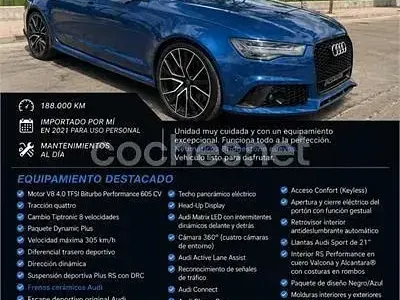 Usado Audi RS6 Performance 560 CV (411 kW) 2015 Azul Familiar