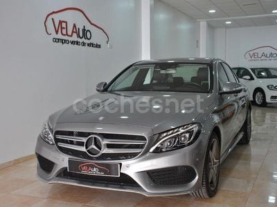 Usado Mercedes C220 AMG line 170 CV (125 kW) 2015 Gris / plata Berlina
