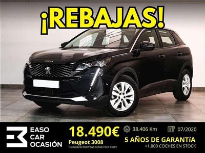 Negro Usado 2020 Peugeot 3008 Active Monovolumen | 18.490 € (Precio justo)