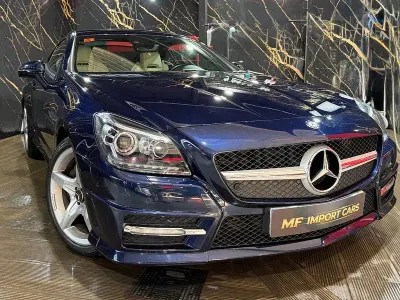 Usado Mercedes SLK200 184 CV (135 kW) 2012 Azul Descapotable