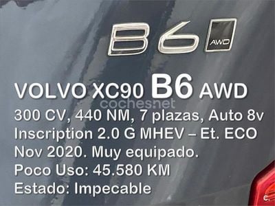 Azul Usado 2020 Volvo XC90 Inscription SUV | 47.650 € (Precio justo)