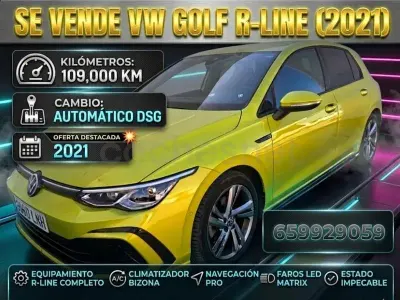Usado VW Golf VII R-line 150 CV (110 kW) 2021 Verde Utilitario