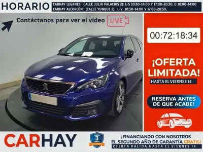 Usado Peugeot 308 SW GT-line 132 CV (97 kW) 2019 Azul Familiar