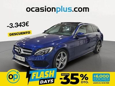 Usado Mercedes C220 170 CV (125 kW) 2018 Azul Familiar