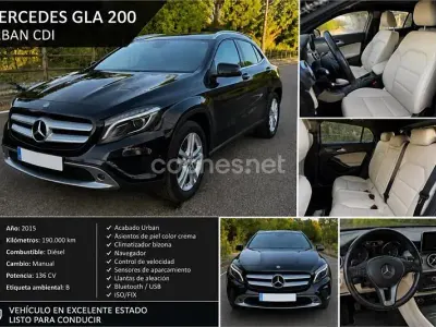 Usado Mercedes GLA200 Urban 136 CV (100 kW) 2015 Negro SUV