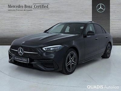 Usado Mercedes C300e AMG line 313 CV (230 kW) 2022 Negro obsidiana