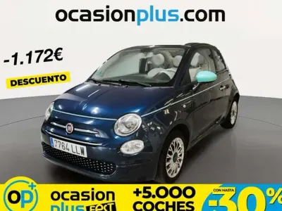 Usado Fiat 500C Lounge 70 CV (51 kW) 2020 Azul Descapotable