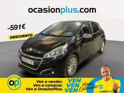 Usado Peugeot 208 Style 82 CV (60 kW) 2018 Negro Utilitario