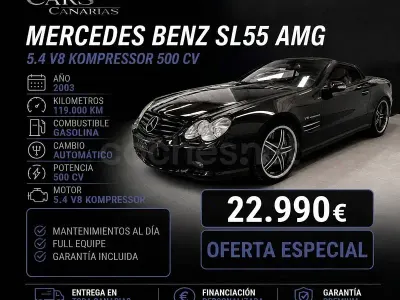 Usado Mercedes SL55 AMG AMG 500 CV (367 kW) 2003 Negro Descapotable