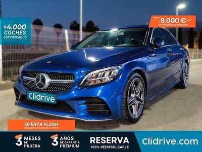 Usado Mercedes C200 150 CV (110 kW) 2018 Azul Berlina