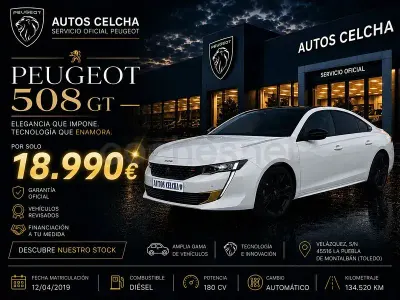 Usado Peugeot 508 GT 180 CV (132 kW) 2019 Blanco Berlina