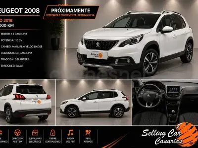Usado Peugeot 2008 Allure 110 CV (80 kW) 2018 Blanco SUV