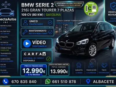 Usado BMW 218 Gran Tourer 136 CV (100 kW) 2021 Monovolumen