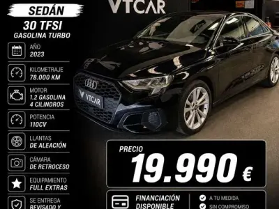 Usado Audi A3 110 CV (80 kW) 2023 Negro Berlina
