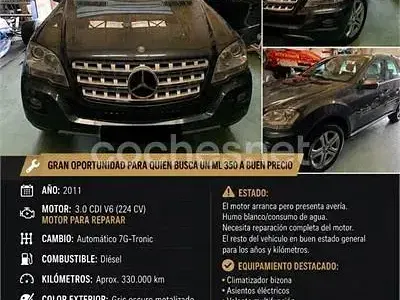 Usado Mercedes ML350 224 CV (164 kW) 2011 Gris / plata SUV