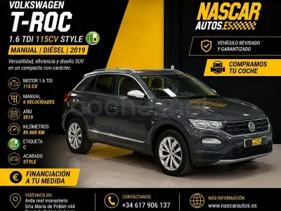 Usado VW T-Roc Advance 115 CV (84 kW) 2019 Gris / plata SUV