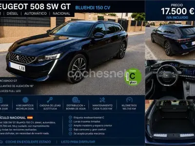 Usado Peugeot 508 SW GT 130 CV (95 kW) 2022 Negro Familiar