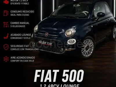 Usado Fiat 500 Lounge 69 CV (50 kW) 2019 Azul Berlina