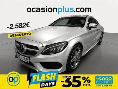 Usado Mercedes C220 AMG line 170 CV (125 kW) 2016 Gris plata Coupe