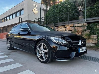 Usado Mercedes C220 AMG line 170 CV (125 kW) 2015 Negro Familiar