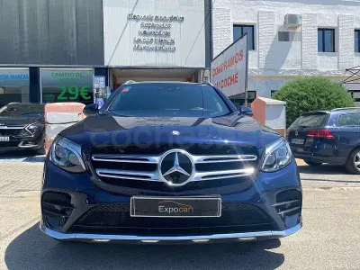 Usado Mercedes GLC220 AMG line 170 CV (125 kW) 2016 Azul SUV