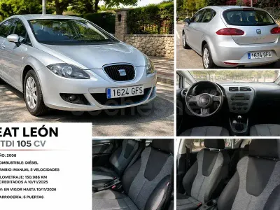 Usado Seat Leon Ecomotive 105 CV (77 kW) 2008 Gris / plata Utilitario