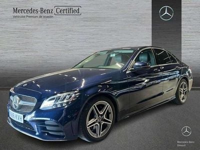Usado Mercedes C220 AMG line 194 CV (142 kW) 2019 Azul Berlina