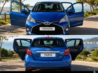 Usado Toyota Yaris Hybrid Active 100 CV (73 kW) 2016 Azul Berlina