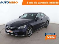 Usado Mercedes C220 AMG line 171 CV (125 kW) 2018 Azul Berlina