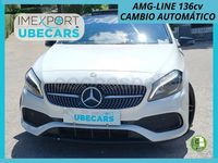 Usado Mercedes A200 AMG line 136 CV (100 kW) 2016 Blanco Berlina