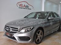 Usado Mercedes C220 AMG line 170 CV (125 kW) 2015 Gris / plata Berlina