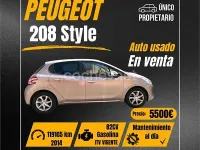 Usado Peugeot 208 Style 82 CV (60 kW) 2014 Gris / plata Utilitario