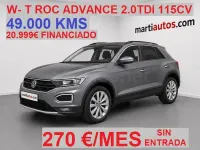 Usado VW T-Roc Advance 115 CV (84 kW) 2021 Gris / plata SUV