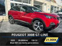 Usado Peugeot 3008 GT-line 130 CV (95 kW) 2020 Rojo SUV