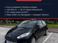 Usado Ford Fiesta Titanium 95 CV (69 kW) 2013 Negro Berlina