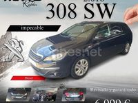 Usado Peugeot 308 SW Active 120 CV (88 kW) 2016 Azul Familiar