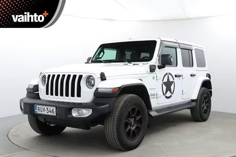 Valkoinen Käytetty 2021 Jeep Wrangler Sahara Katumaasturi | 44 400 € - Kuva 1/4