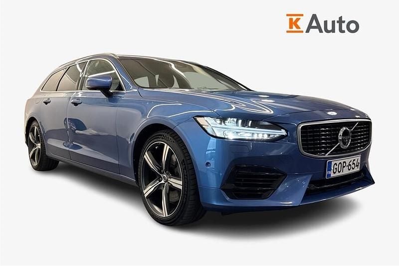 Sininen Käytetty 2018 Volvo V90 R-Design Farmari | 27 790 € (Hyvä tarjous) - Kuva 1/3