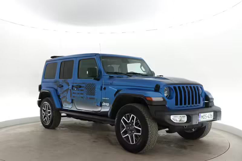 Sininen Käytetty 2023 Jeep Wrangler Sahara Katumaasturi | 68 880 € - Kuva 1/4