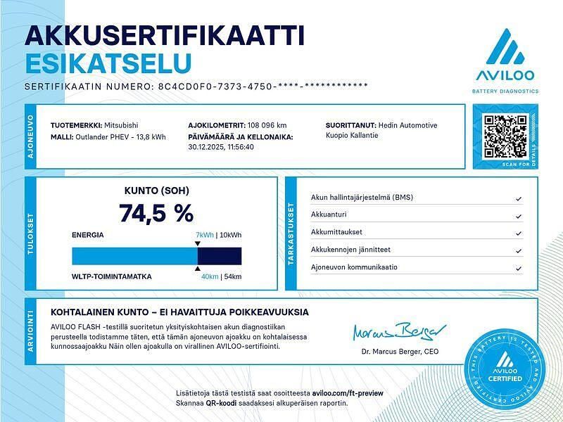 Käytetty Mitsubishi Outlander P-HEV Instyle 135 HP (99 kW) 2020 Valkoinen Katumaasturi