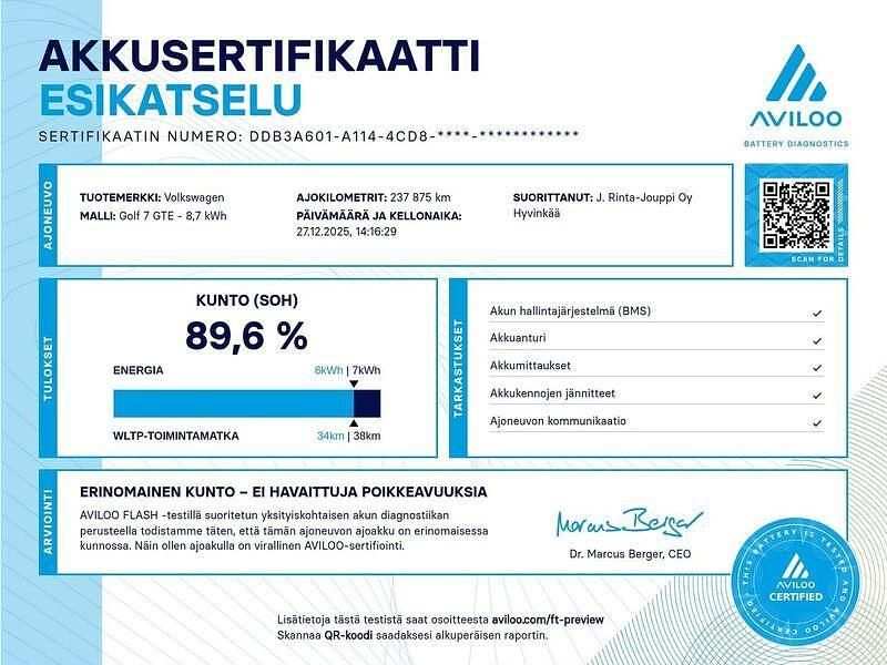 Käytetty VW Golf VII GTE 204 HP (150 kW) 2015 Viistoperä
