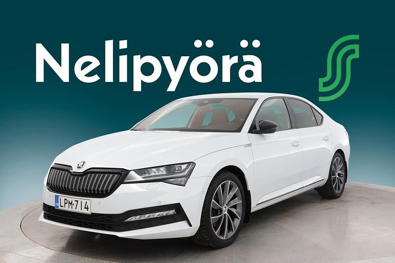 Valkoinen Käytetty 2021 Skoda Superb SportLine Sedan | 24 490 € (Perustarjous) - Kuva 1/3