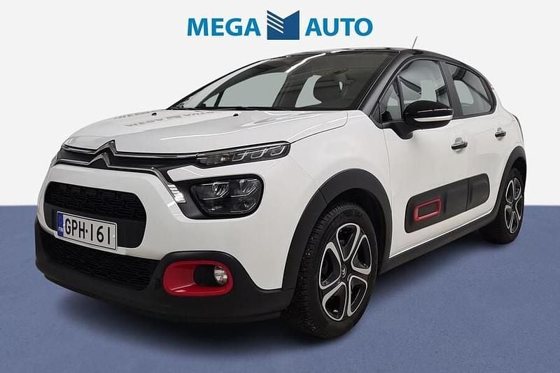 Valkoinen Käytetty 2022 Citroën C3 PureTech Viistoperä | 14 380 € (Perustarjous) - Kuva 1/4