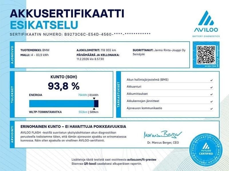 Käytetty BMW i4 Sport Line 250 kW (340 HP) 2022 Musta Sedan