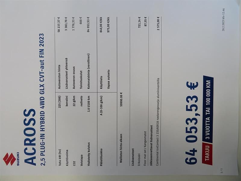 Käytetty Suzuki Across GLX 306 HP (225 kW) 2023 Harmaa Katumaasturi