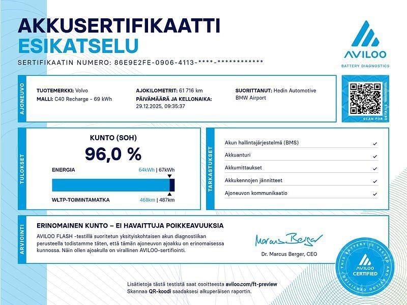 Käytetty Volvo C40 Core 175 kW (238 HP) 2023 Katumaasturi