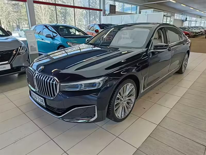 Sininen Käytetty 2019 BMW 745e Comfort Edition Sedan | 67 990 € - Kuva 1/4